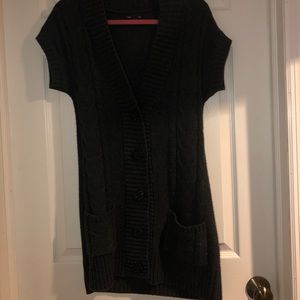 Long vneck button sweater